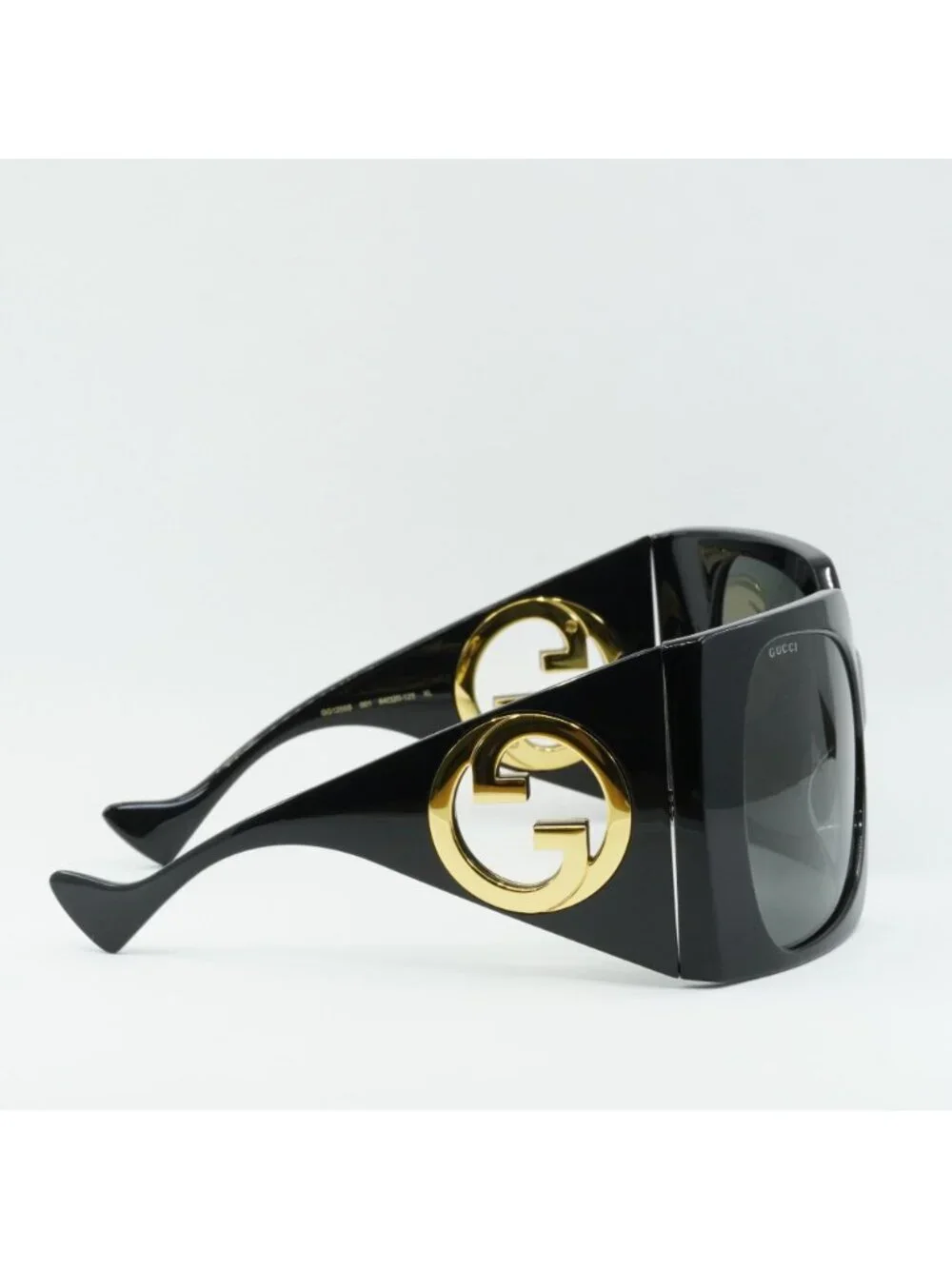 Gucci GG1255S 001 Square Sunglasses - Black / Smoke